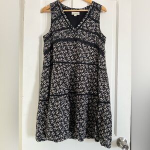 Lucky Brand Boho Floral Tiered Dress Size M